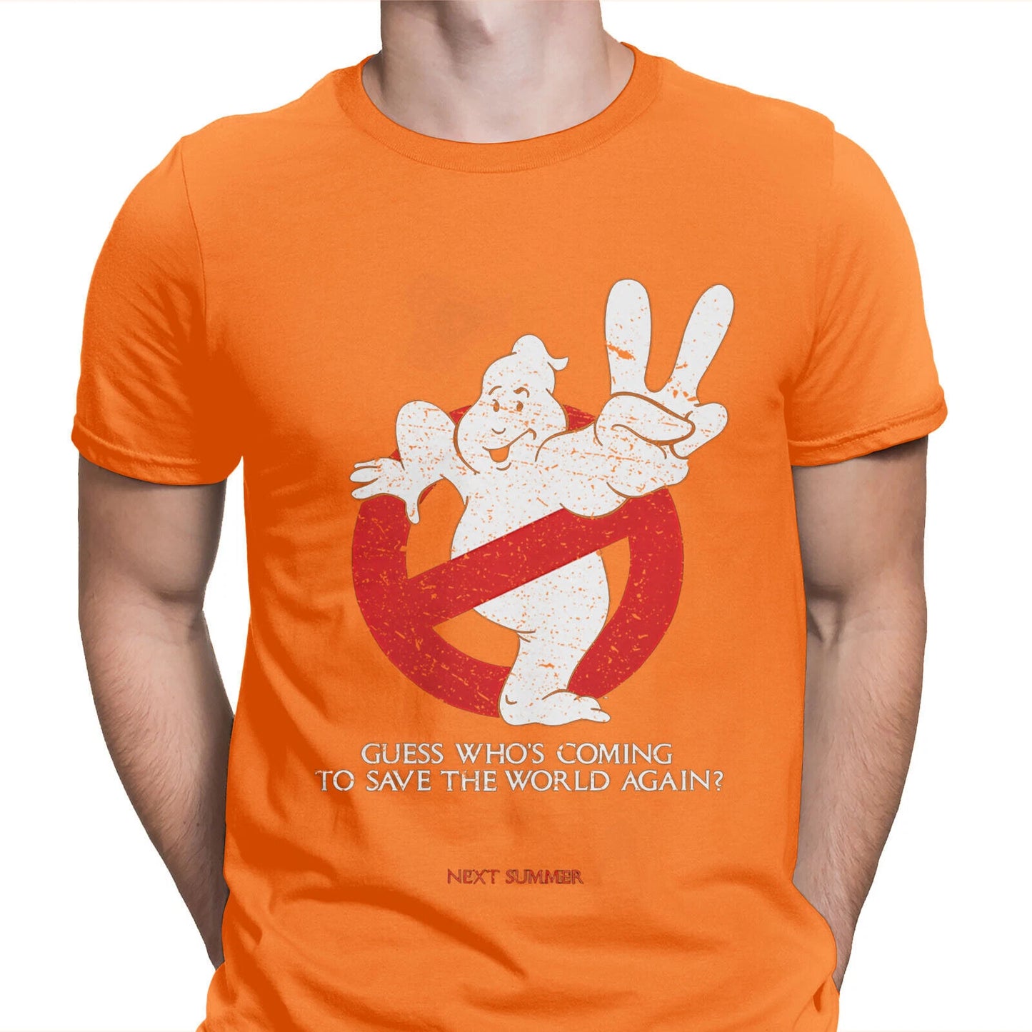 Halloween T-Shirt Ghostbusters Movie Poster Scary Spooky Mens T shirts Top #HD3