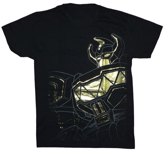 Mighty Morphin Power Rangers Men’s T-Shirt Gold Foil Megazord Graphic Tee S-5XL