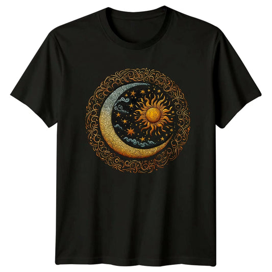 Mystical Sun And Moon Harmony Ornate T-Shirt Astrology And Her