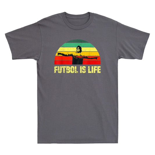 Futbol Is Life Men's T Shirt Vintage Gift For Football Soccer Lovers Fans Tee