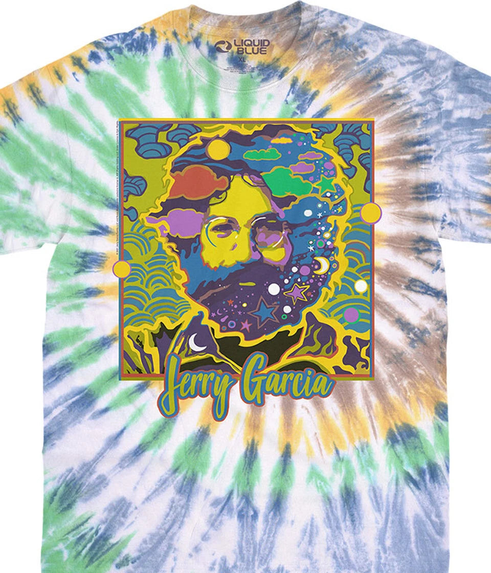 GRATEFUL DEAD-JERRY PAINTED-TIE DYE T-SHIRT S, L, XL, XXL Garcia RARE