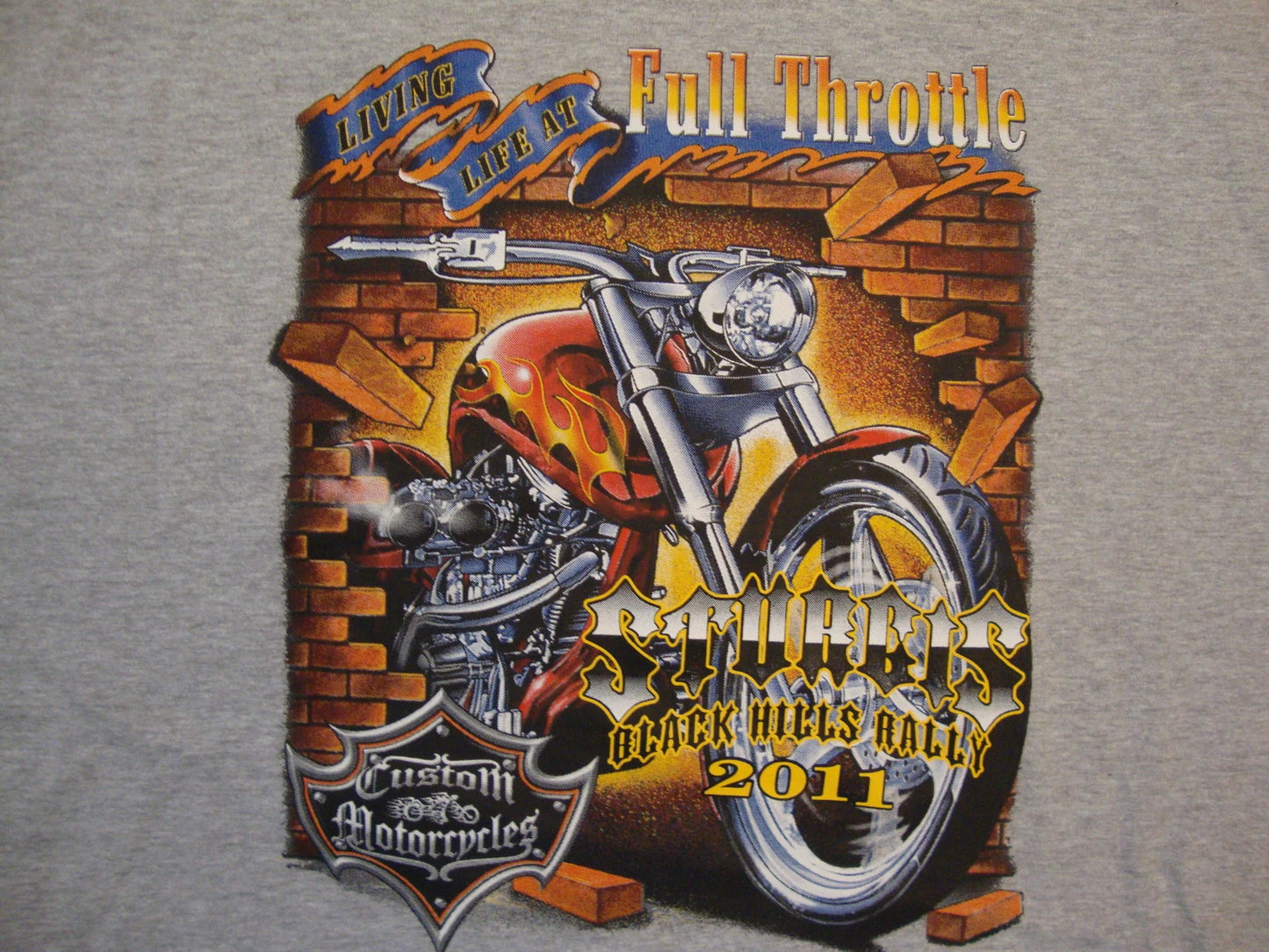 Sturgis Black Hills Rally 2011 Custom Motorcycles Biker Gray T Shirt XL / 2XL