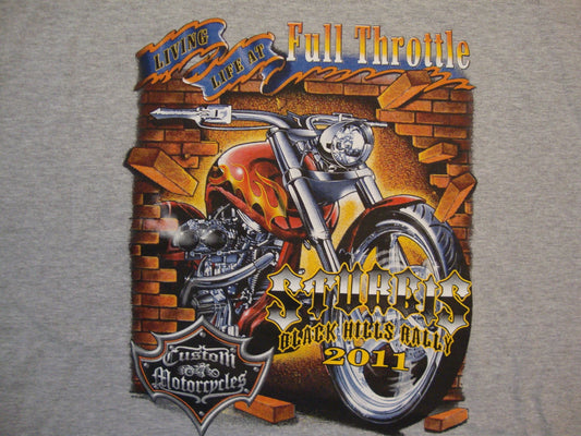 Sturgis Black Hills Rally 2011 Custom Motorcycles Biker Gray T Shirt XL / 2XL