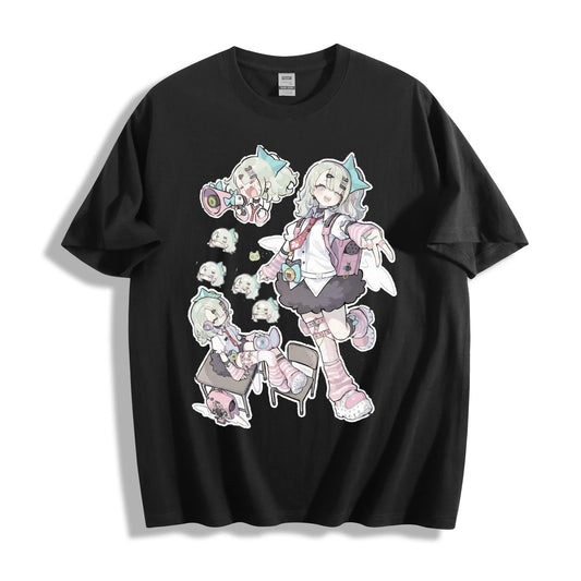 Zenless Zone Zero Chika Tee - Cat Maid Jump Pose Anime Fantasy T-Shirt