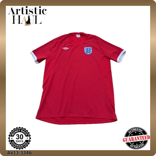 Umbro Men's Red England Football Jersey Size 44 EU Vintage Soccer Shirt