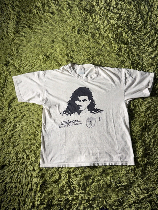 Vintage 90s Marco Antonio Etcheverry King of Bolivian Soccer T-shirt Boxy Large