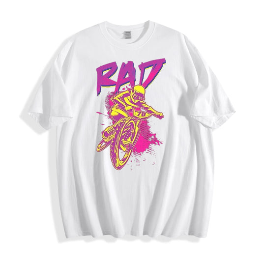 OFFICAL 80s Men's RAD BMX Graphic T-Shirt Retro Bike Rider Tee Streetwear