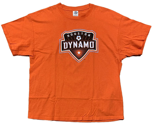 Houston Dynamo Logo Soccer Football Futbol T-shirt Size XL Orange Excellent!