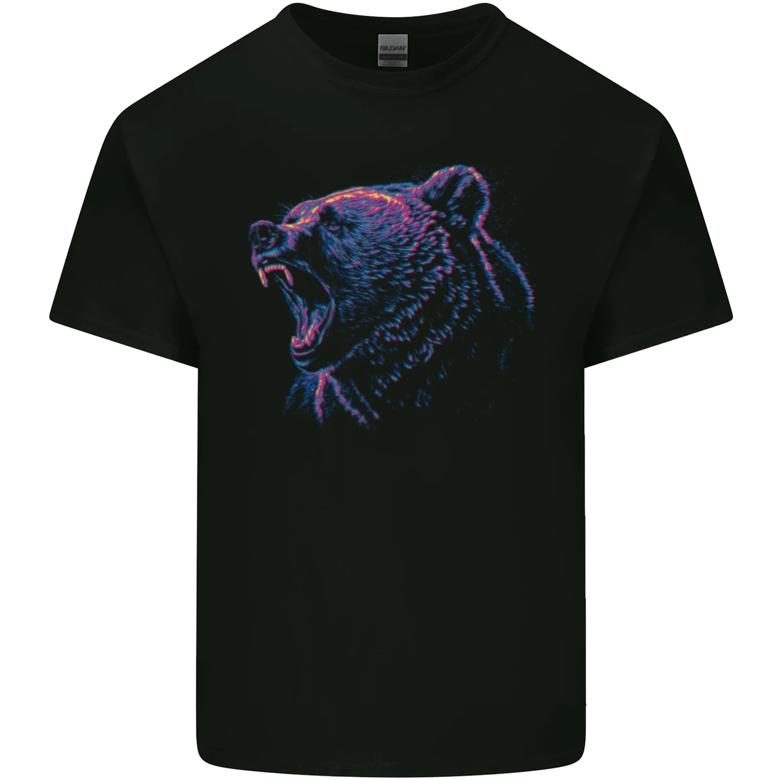 An Artistic Roaring Grizzly Bear Mens Cotton T-Shirt Tee Top