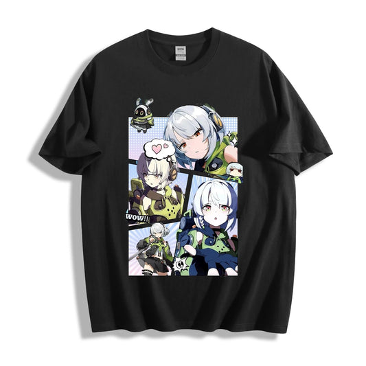 Zenless Zone Zero Anby Comic Collage T - Shirt | Anime Game Character Tee