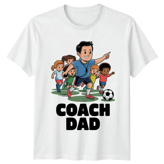 Coach Dad Mens T-Shirt Youth Soccer Football Funny Fathers Day Gift For Him