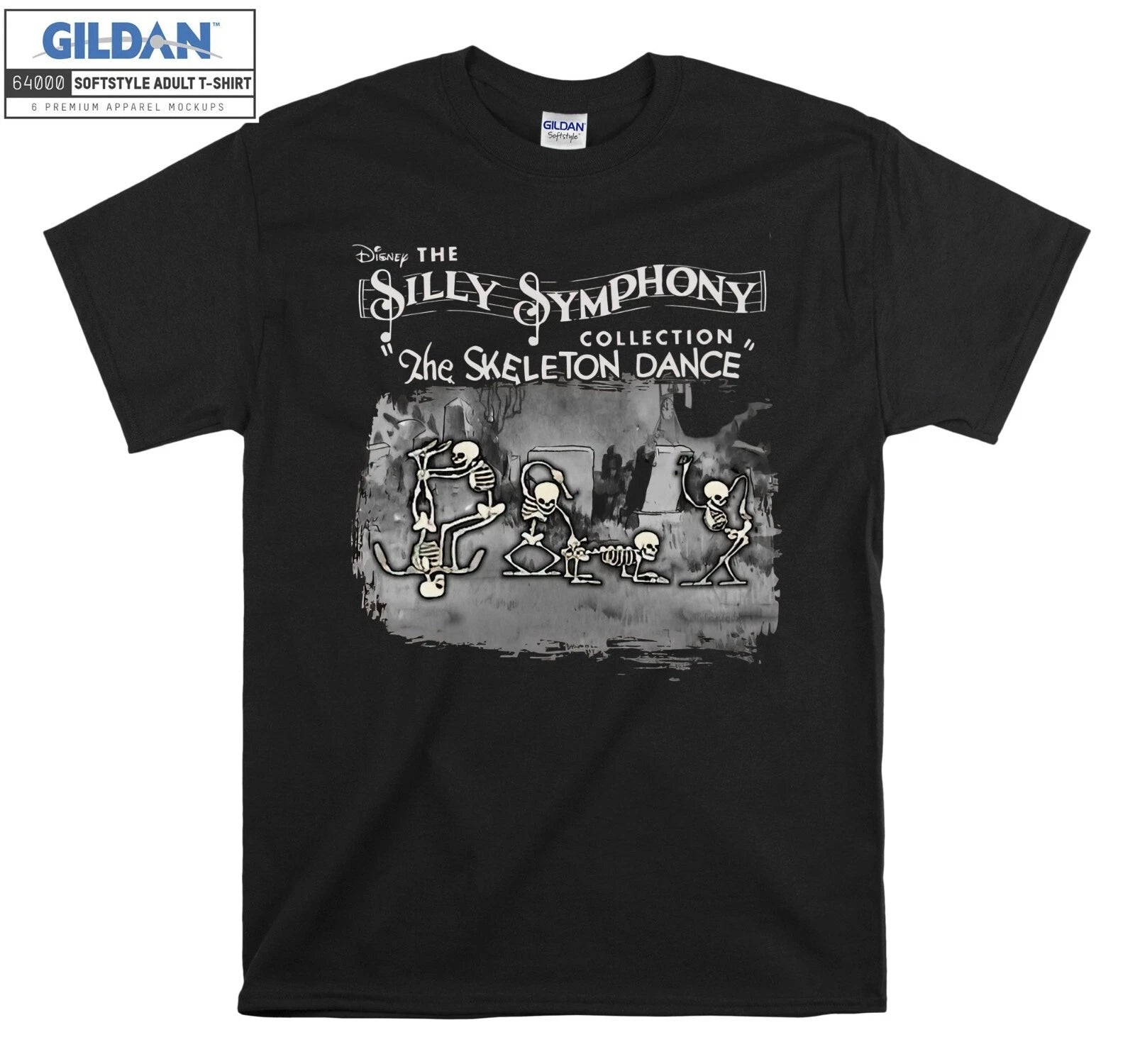 Disney Silly Symphony Skeleton Dance Funny Hoodie Tshirt Men Women Unisex AB543