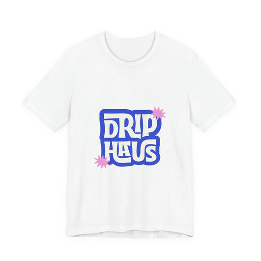 Drip Haus Logo Tee | Graphic T-Shirt, Retro Blue Lettering
