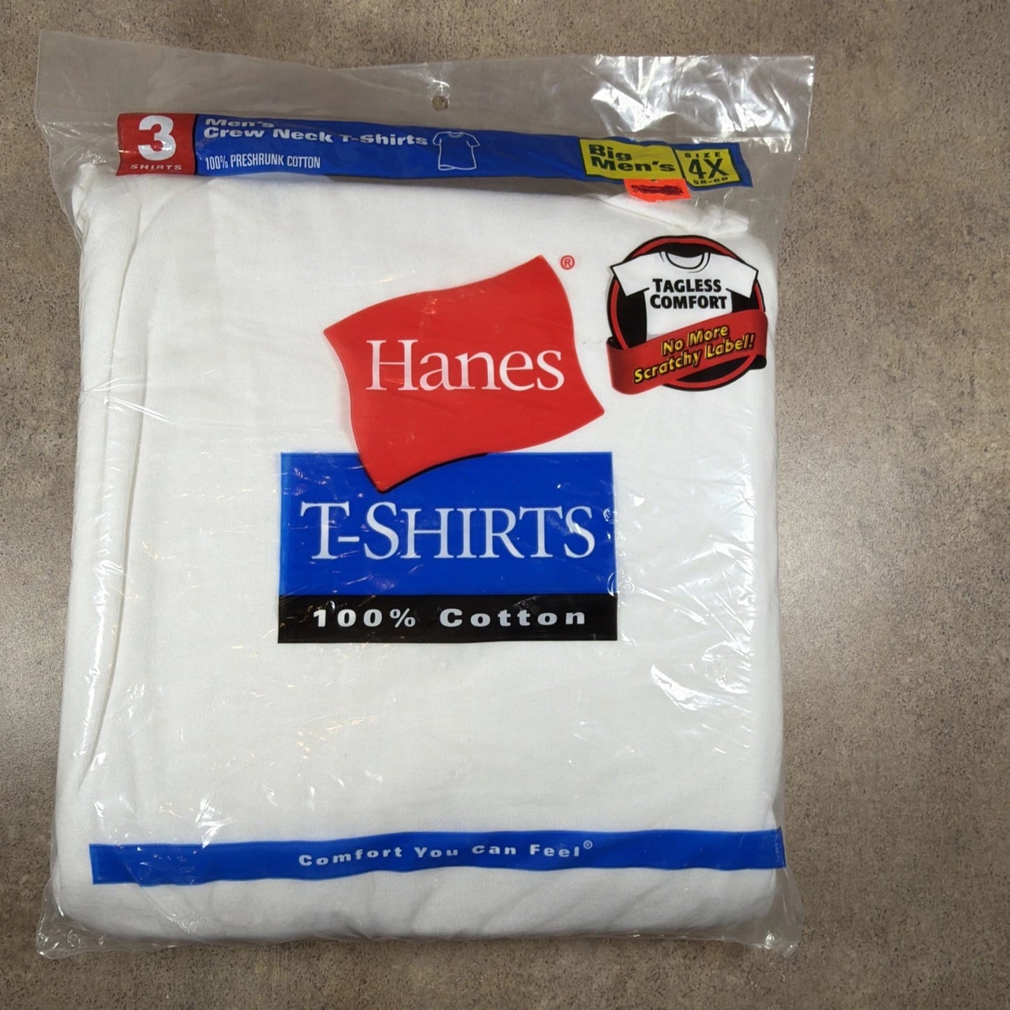 VTG 2002 Hanes 3-Pack Comfort Short Sleeve Crew Neck Cotton T-Shirt Men’s 4X