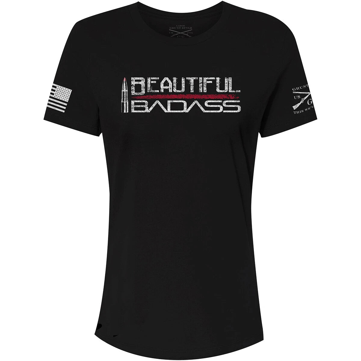 Grunt Style Women's Relaxed Fit Beautiful Badass T-Shirt - Black
