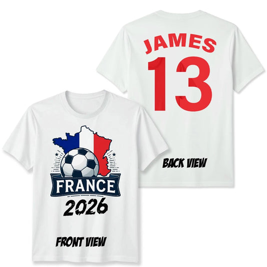 France Personalized Unisex T Shirt Custom Name And Number Football Fan Top