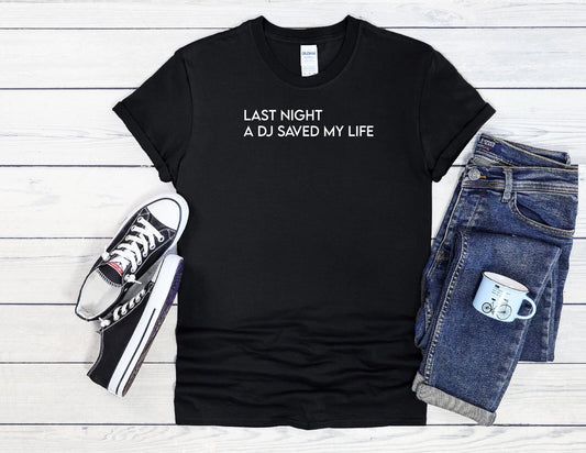Last Night a DJ Saved Men Women Jute Bag Unisex Hoodie Baseball T Shirt Top 3410