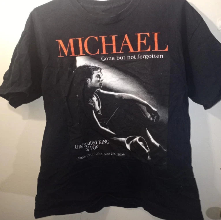 Michael Jackson Black T-Shirt Men's Vintage Retro Pop Music Graphic Collectible