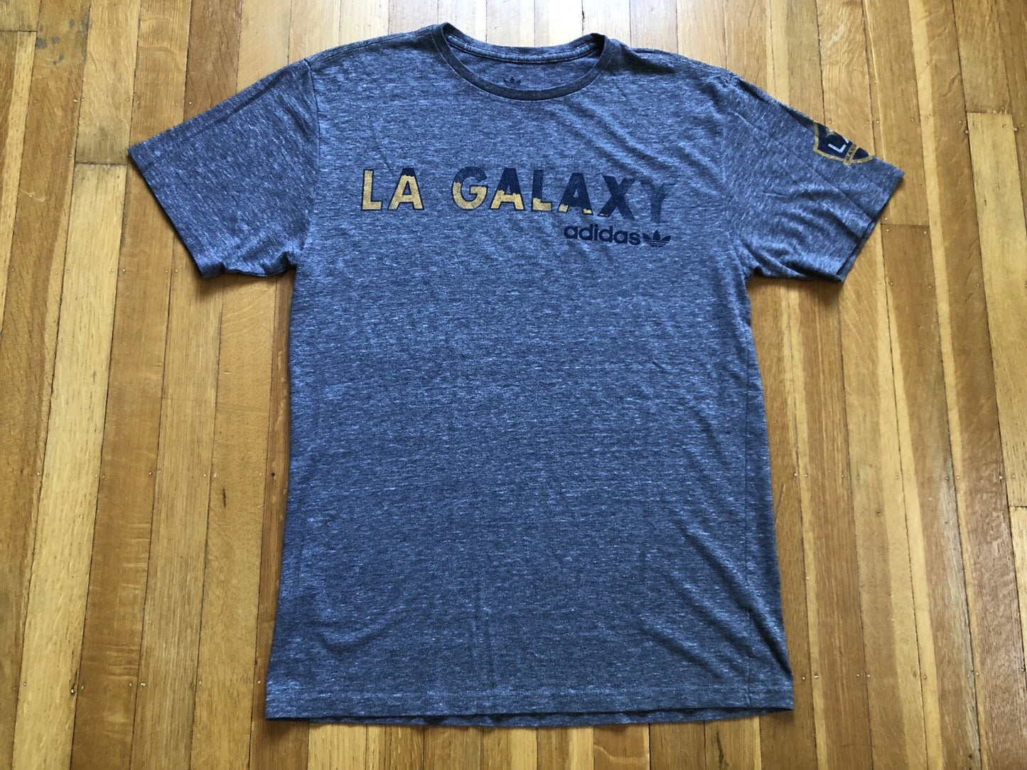Adidas Los Angeles LA Galaxy Soccer MLS Football Soft Gray Tee T-Shirt Size M