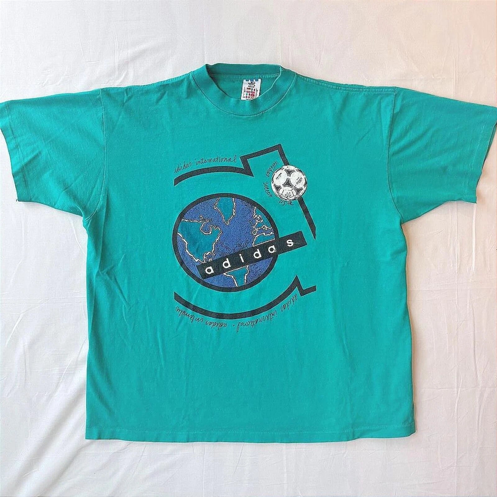 VTG '94 Adidas International Soccer USA World Cup T-Shirt  Made in USA XL