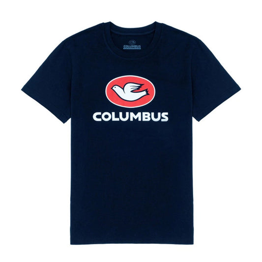 Cinelli Cycling Casual T-Shirt "Columbus Dove" Printed Navy Blue