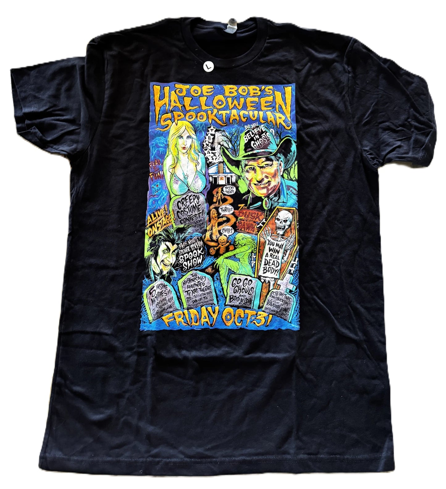 NEW Joe Bobs Halloween Spooktacular 2025 Official T-Shirt Black with Logo