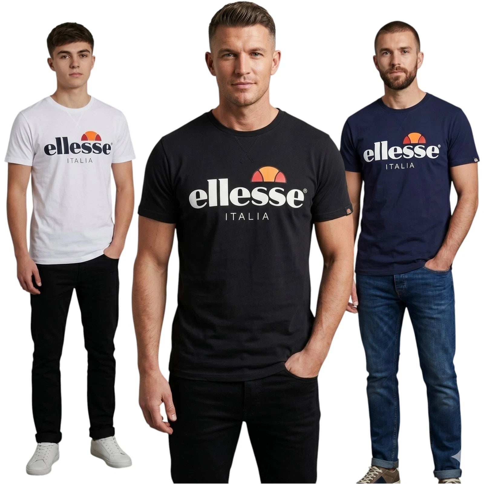 ELLESSE Emilien TMC 7 Mens T-Shirt Crew Neck Summer Sports Casual Tee Cotton
