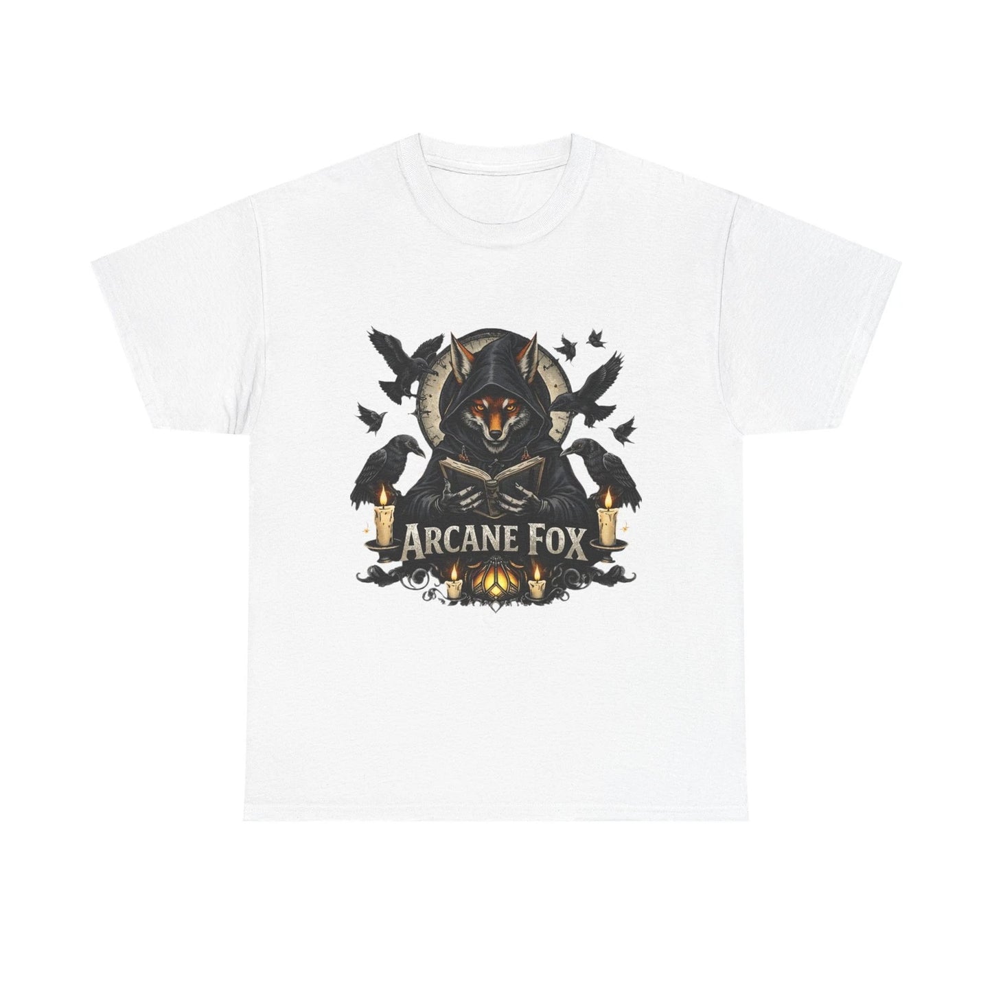 Arcane Fox Wizard T Shirt Fantasy Magic Fox Graphic Tee Unisex