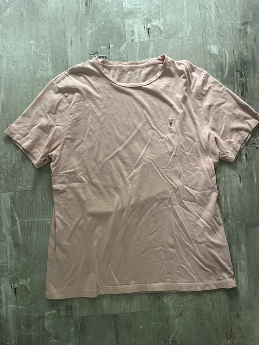 Allsaints SS Tonic Crew T-Shirt Men’s XL 100% Organic Cotton Dusty Pink MD058Y