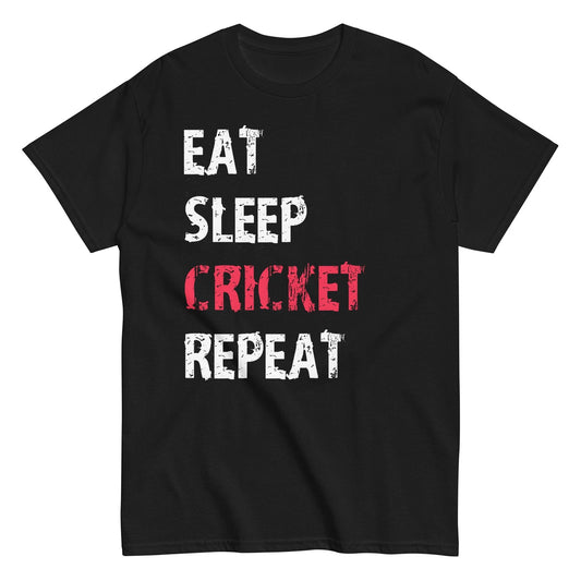 Eat Sleep Cricket Repeat Sport Funny Cute Gift Team T-Shirt New Graphic Apparel