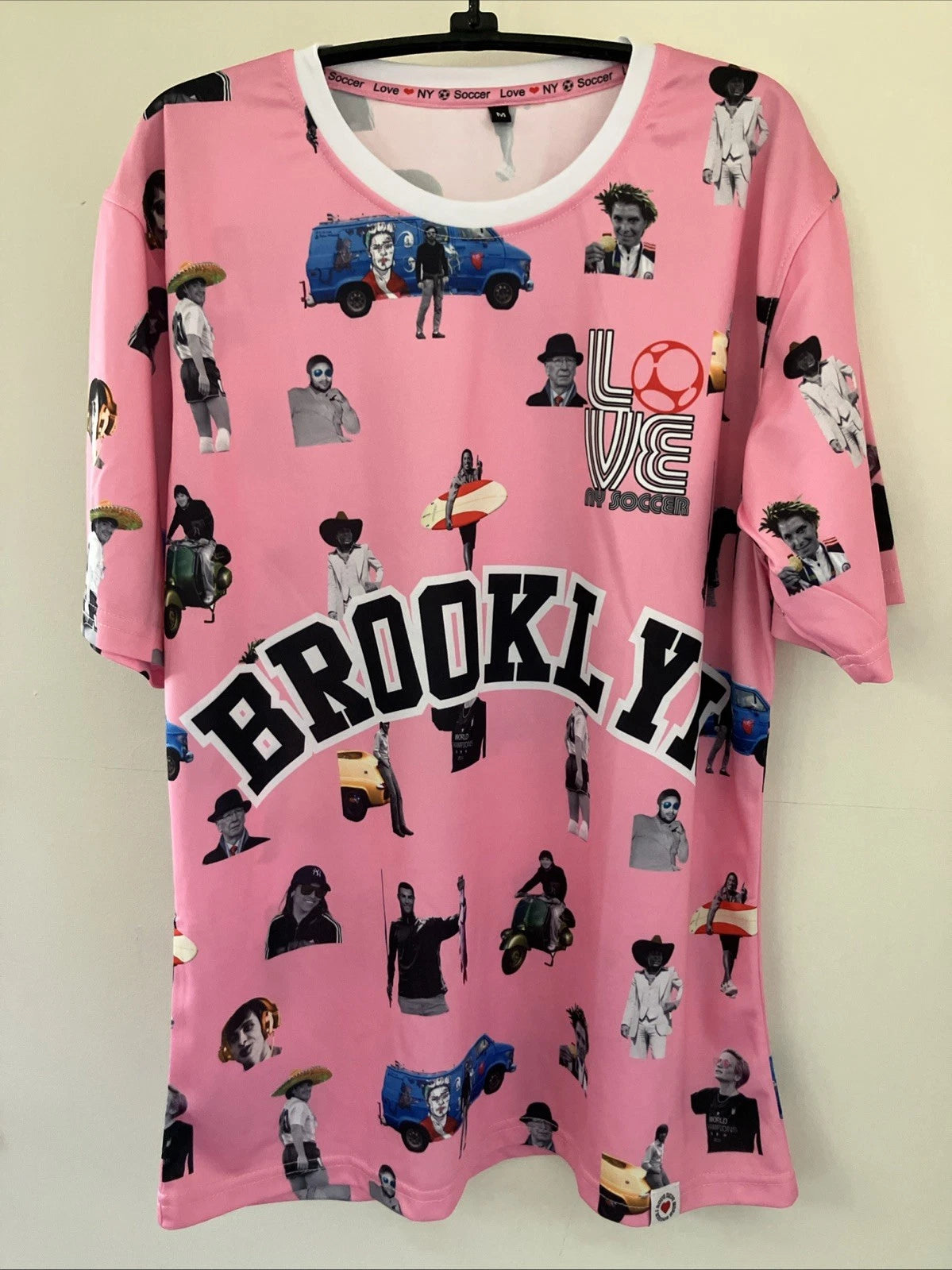 Brooklyn Love NYC Soccer Football Custom Uniform Player Shirt #4 Pink M 40"