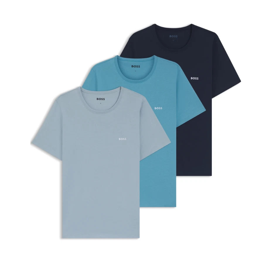 Mens T-Shirts BOSS Multicoloured 3 Pack Short Sleeve With Logo - Size XL