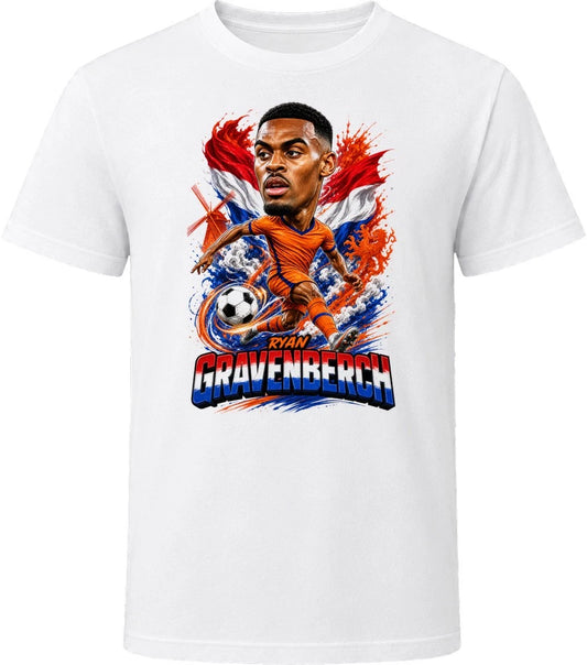 Ryan Gravenberch Netherlands Soccer Caricature 2026 World Cup T Shirt
