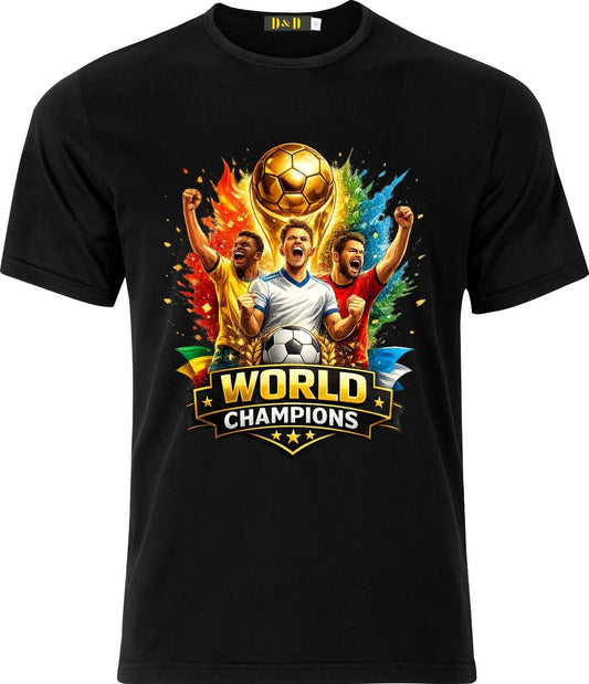 World Champions England Football  Soccer Fan round Neck Short Sleeve  T shirt
