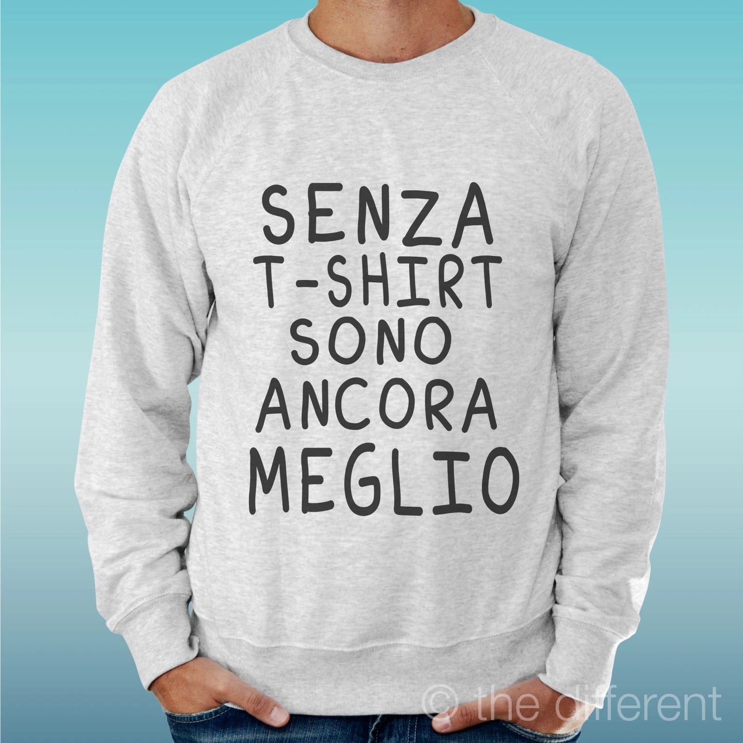 Felpa Man Light Sweater Light Grey Without T-Shirt Sono Better Sentence