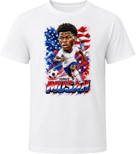 Yunus Musah United States Soccer Caricature 2026 World Cup T Shirt