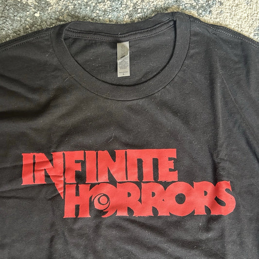 SLiM iNFiNiTE HORRORS MAGAZiNE TEE BLACK RED VAMP GOTH OPiUM WHOLE LOTTA RED