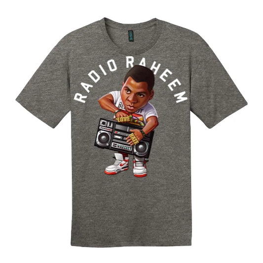NEW ART SOCIETY x SWOD RADIO RAHEEM TOON TEE SHIRT HEATHER CHARCOAL SM-4XLARGE