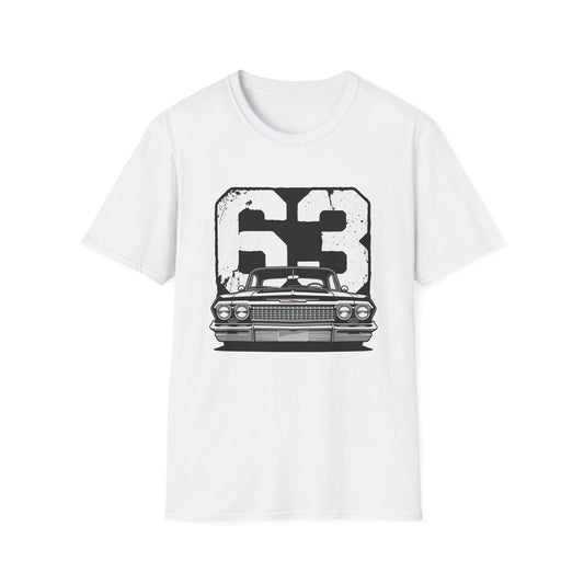 63 Impala Classic Lowrider Style Car Distressed Graphic Vintage T-Shirt