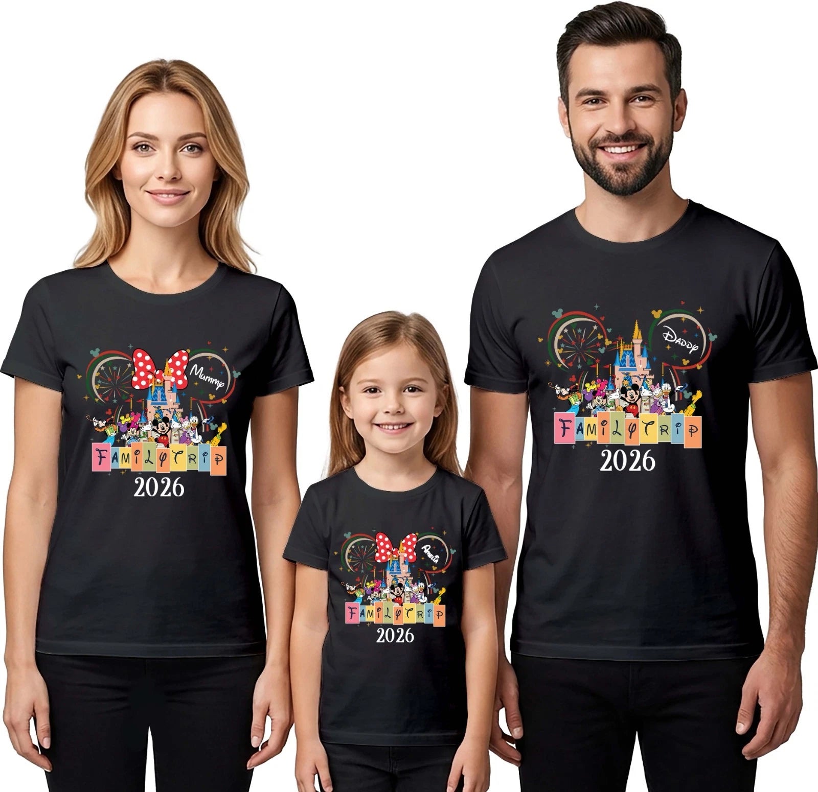 Personalised Disney Family Trip 2026 T-Shirts Kids Matching Vacation Tops T-3212