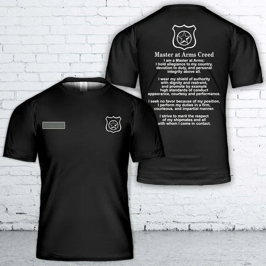 Custom Name US Navy Master-at-Arms (MA) Rating Creed T-Shirt 3D