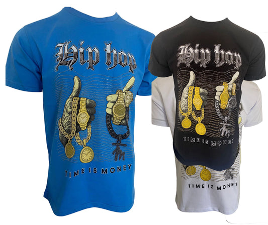 Men's Time Is Money T-Shirt Oversized Fit | Hip Hop Streetwear Graphic Tee Top