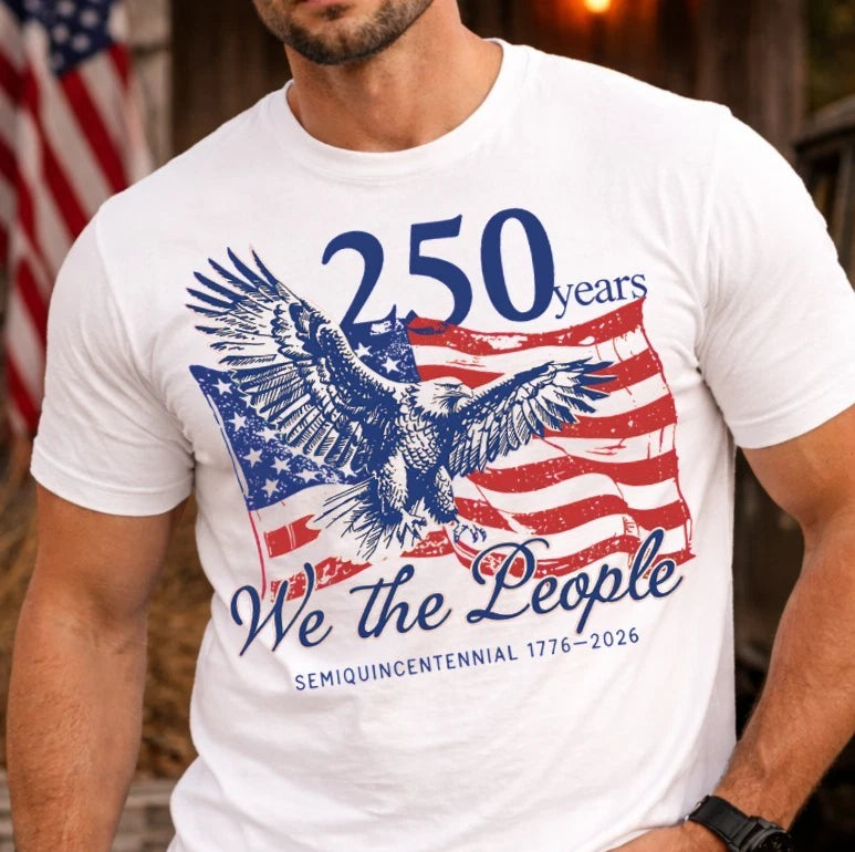 We The People 1776 Shirt, Patriotic Eagle USA 250th Anniversary Tee America 250