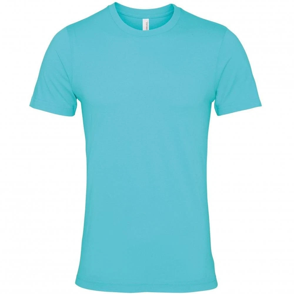 Adults Canvas Short Sleeve Jersey Crewneck Unisex Slim Fit Teal T-Shirt