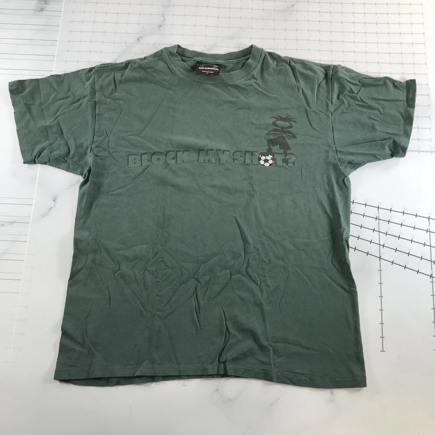 Vintage OGIO Shirt Mens Large Green Block My Shot Soccer Graphic Funny Tee USA