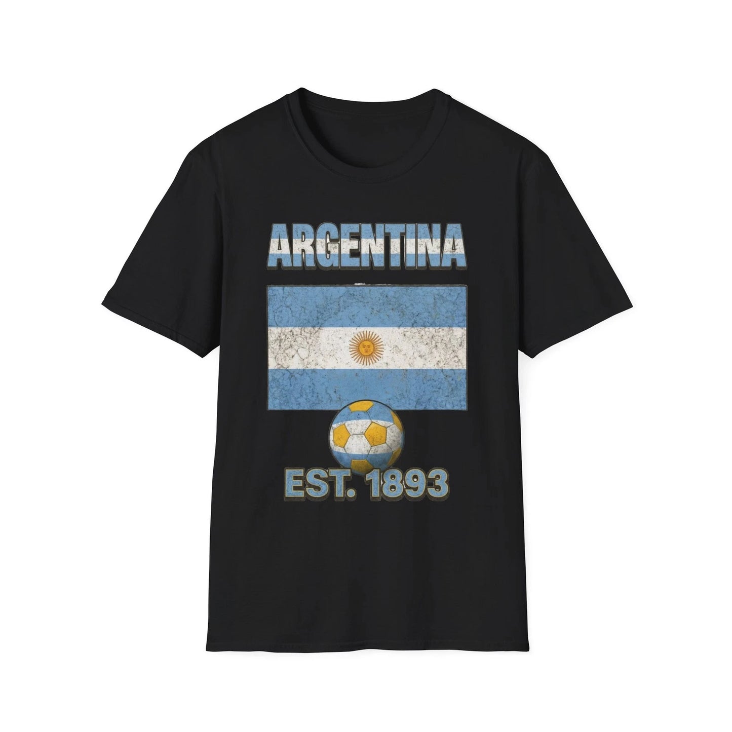 Argentina Flag Futbol Soccer T-Shirt | Nations Heritage Collection | Vintage