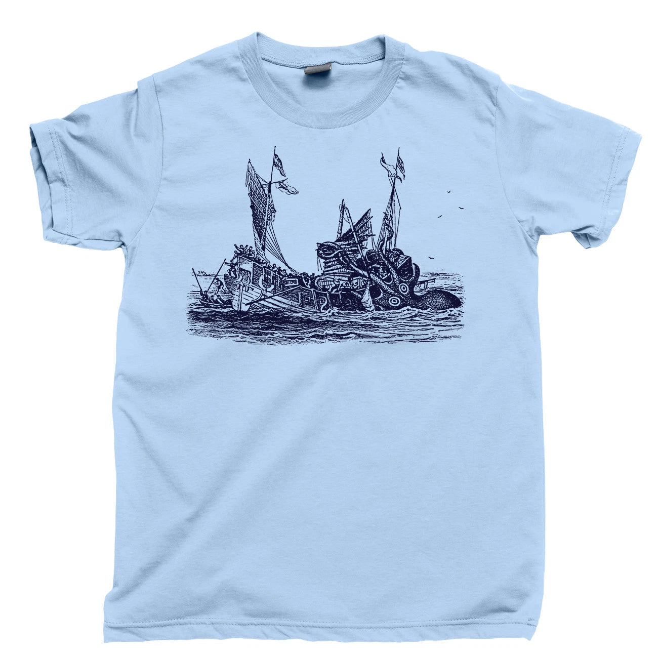 Kraken T Shirt Giant Octopus Squid Sea Monster Shipwrecks Davy Jones Locker Tee