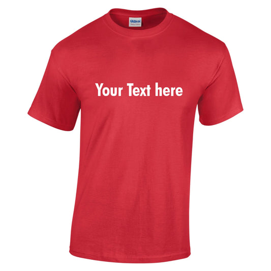 Custom Printed Tshirt • Mens Text T Shirt Personalised Garment • Text Only