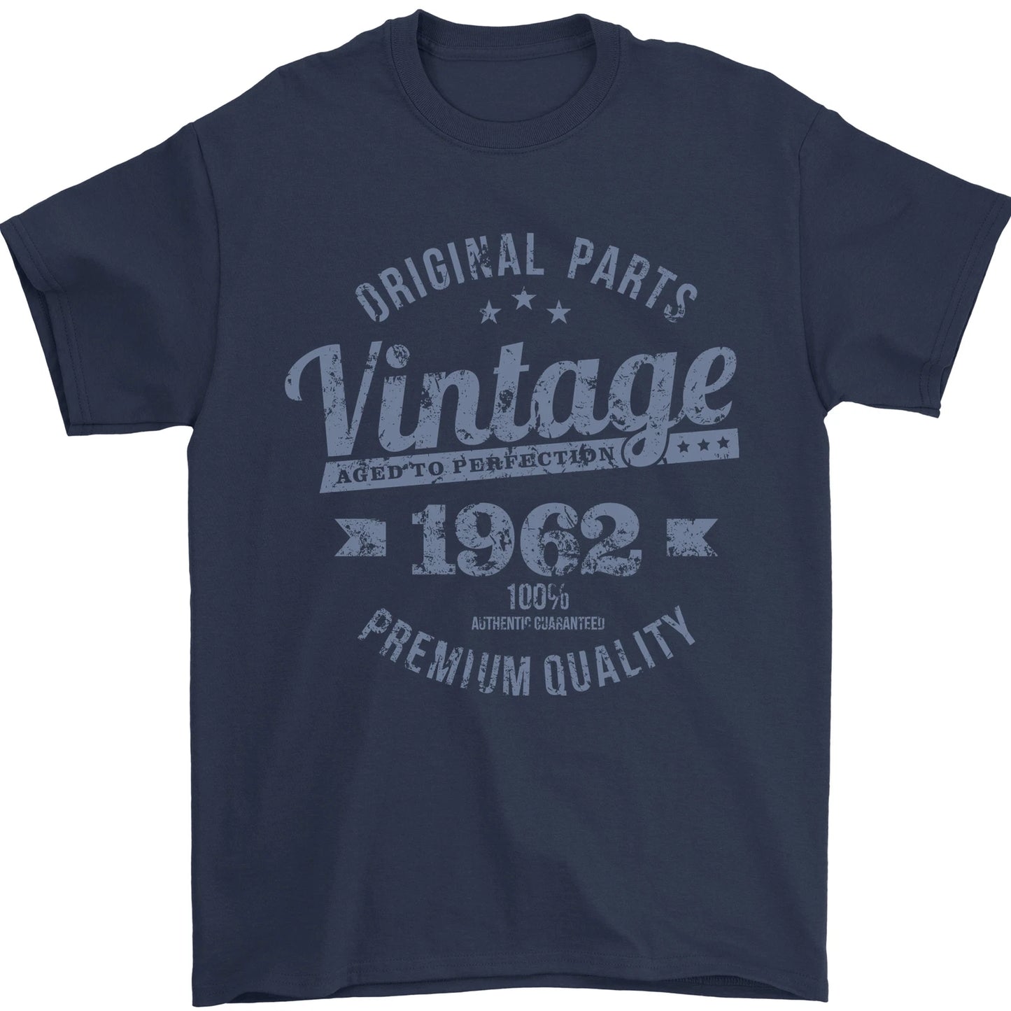 Vintage Year 64th Birthday 1962 Mens T-Shirt 100% Cotton Navy Blue