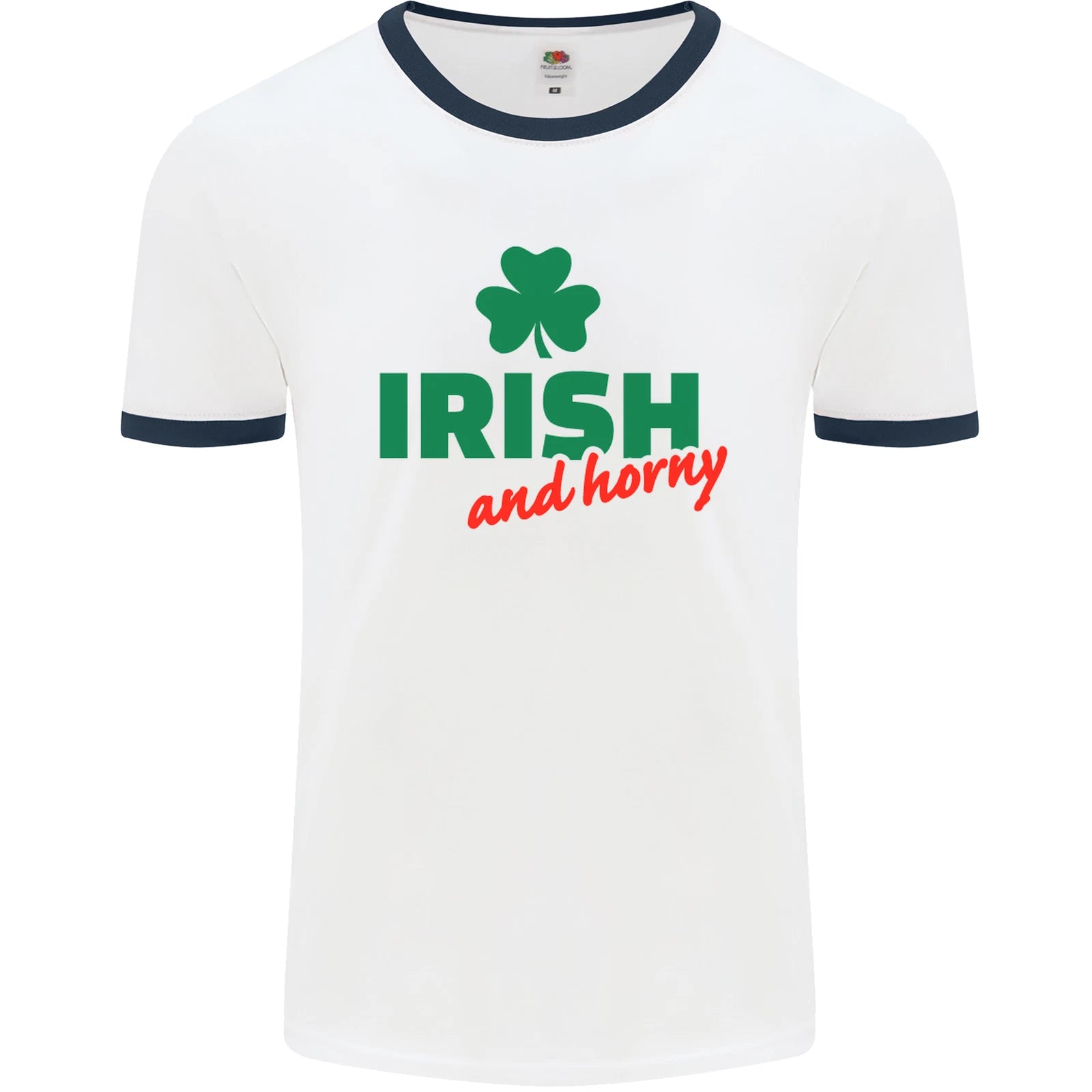 Irish and Horny St Patricks Day Mens Ringer T-Shirt